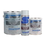 STEEL-IT-1051-lineup Light Gray jasno szary wszystkie pojemności puszek - spray 397g, 0,95l i 3,78l