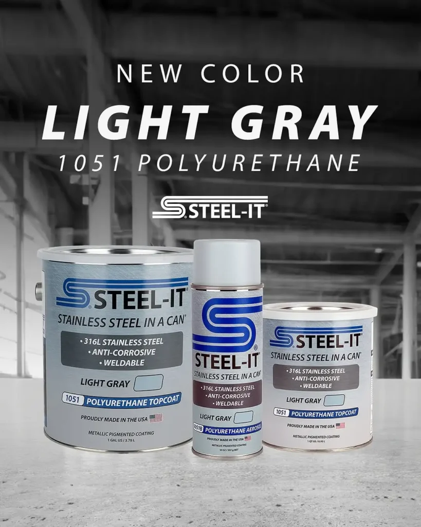 Nowy kolor farb antykorozyjnych poliuretanowych STEEL-IT 1051 Light Gray - Stalowo Szary