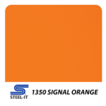 próbnik koloru STEEL-IT 1350D Signal Orange –pomarańczowa farba poliuretanowa z mikropłatkami stali 316L.
