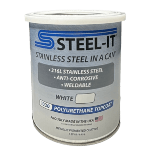 Puszka farby STEEL-IT 1030Q White 0,95l – wysokowydajny poliuretan do malowania konstrukcji stalowych i maszyn, zapewniający ochronę typu „Stainless Steel in a Can”.