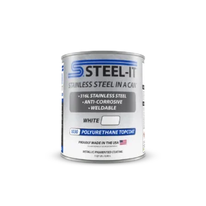 Puszka farby poliuretanowej STEEL-IT 1030Q White (0,95l) – biała powłoka antykorozyjna z mikropłatkami stali nierdzewnej 316L, idealna do przemysłu spożywczego i higienicznego.